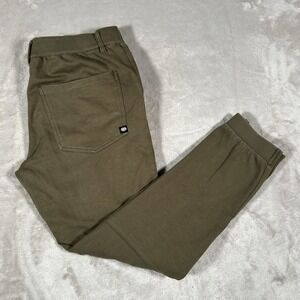 686 Everywhere Performance Pants Mens Large Green Double Knit Jogger Stretch EUC
